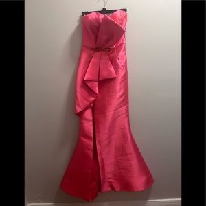Blush Barbie inspired prom dress pink size 0 formal party long strapless bow